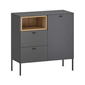 Sao Paulo D (a commode 1dr1drwr) anthracite + coast evoke oak