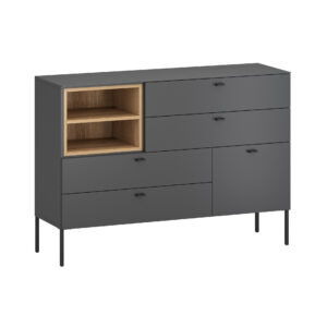 Sao Paulo I (a commode 1dr 4drwrs) anthracite + coast evoke oak