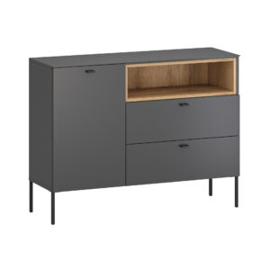 Sao Paulo K (a commode 1dr 2drwrs) anthracite + coast evoke oak