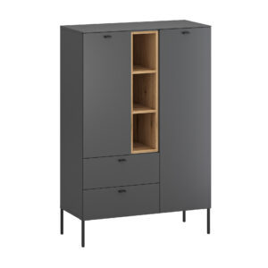 Sao Paulo L (a commode 2drs 2drwrs) anthracite + coast evoke oak