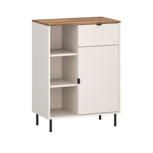 IVA 19 (a commode 1d 1drwr) cashmere + brandy castello oak